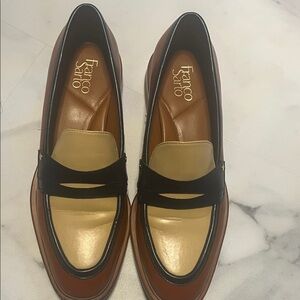 Franco Sarto Tan and Black Loafers